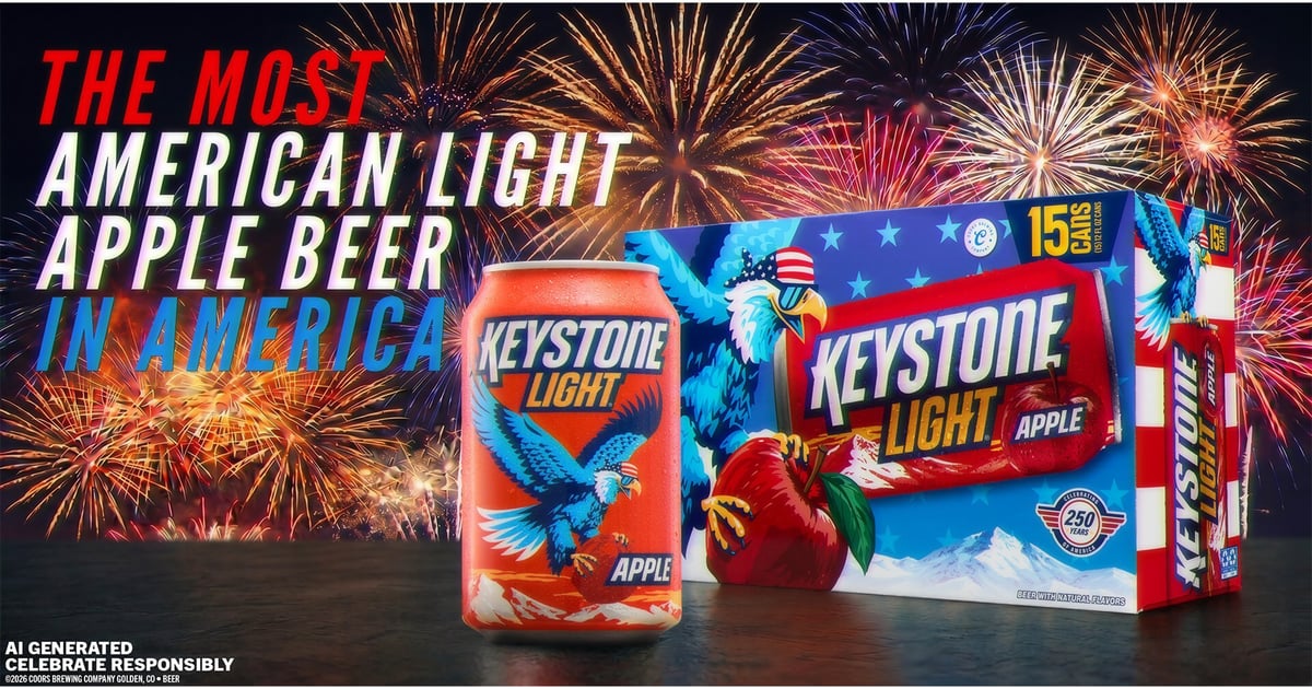 Keystone Light Apple Beer Packaging Salutes America