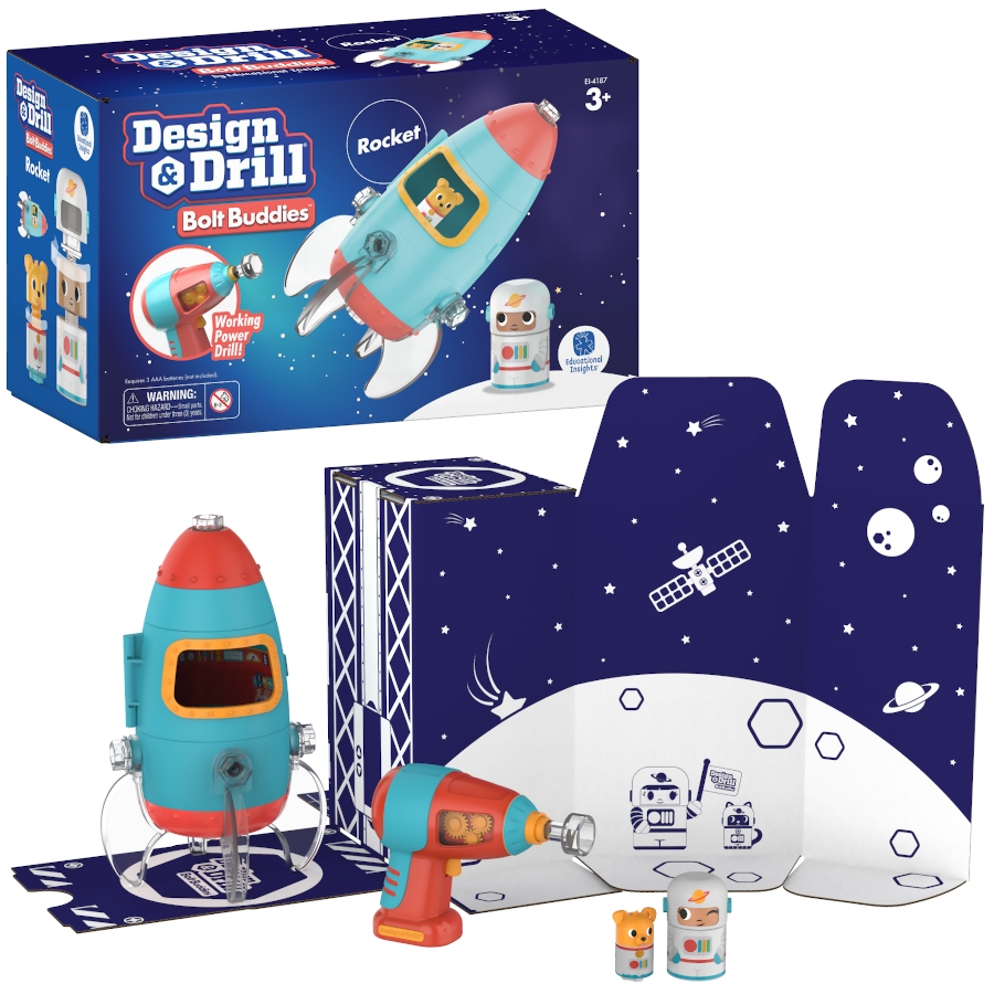 Rocket ship toy store box