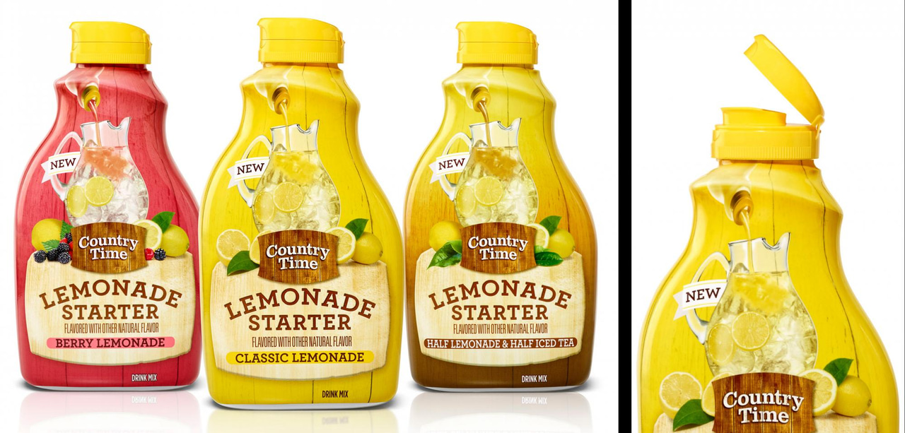 Sweet package makes Country Time Lemonade easy to prepare
