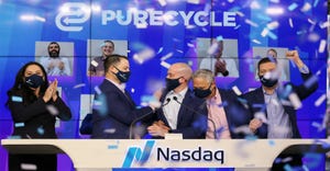 PureCycle managers ring the Nasdaq stock exchange bell
