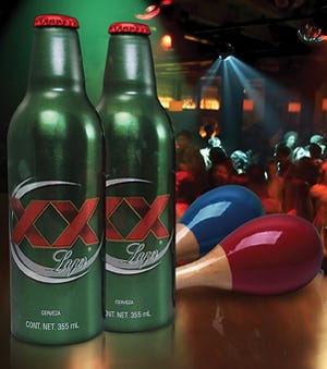 XX marks the spot on Dos Equis' aluminum bottle