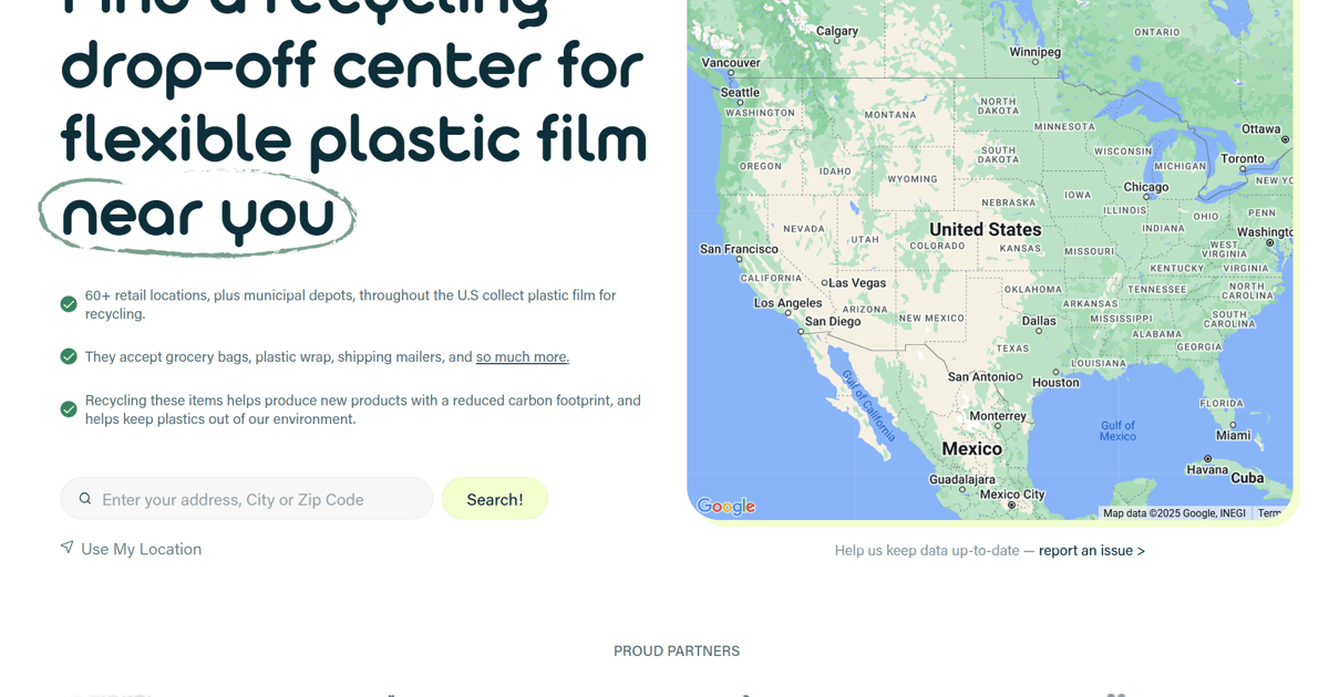 plastic film recycling drop off locations map