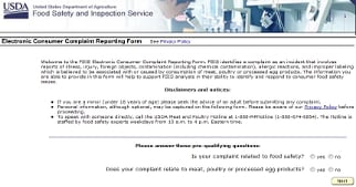 USDA debuts online food safety consumer complaint form