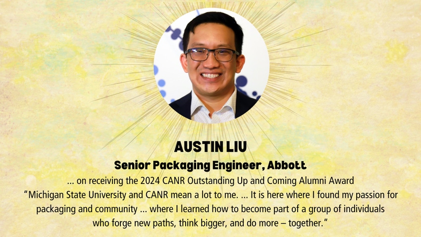 Austin Liu receives 2024 CANR Outstanding Up and Coming Alumni Award