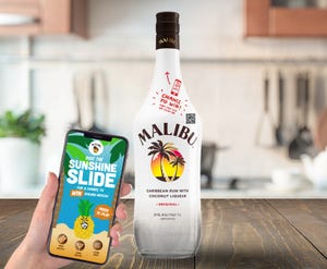 On-pack QR code and NFC plug rum drinkers into Malibu brand