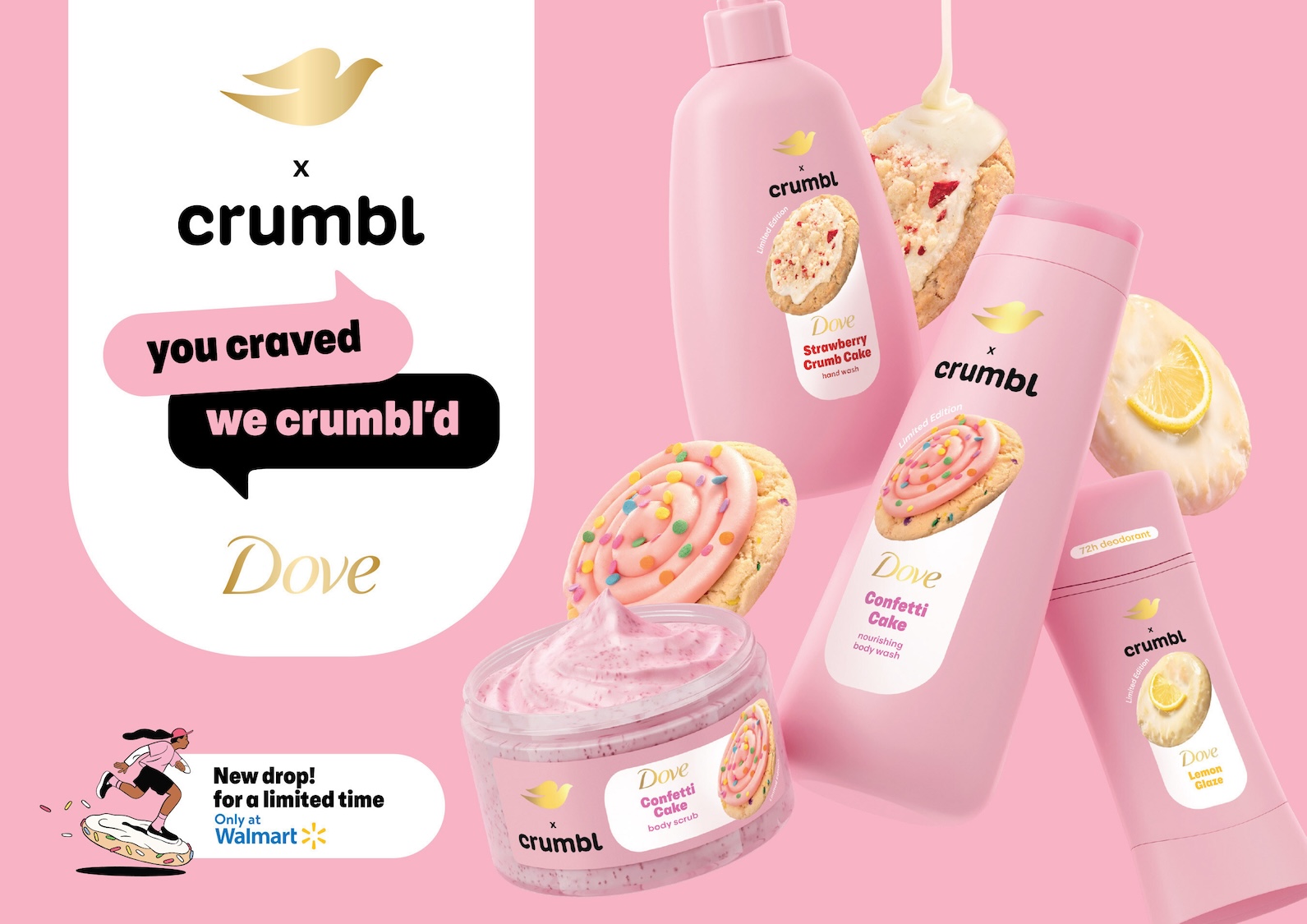 crumbl Dove デオドラント　セット Dove Crumbl Skin Care: Smell Like a Cookie for a Limited Time