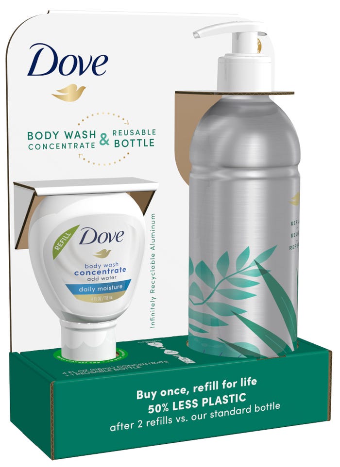 Dial distributes body wash in '100% recycled' plastic bottles in