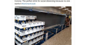 Corona Beer empty shelves Tweet