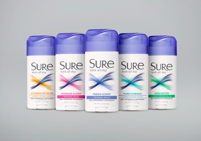 Sure Deodorant Logo Sure Invisible Pure Nonstop Protection
