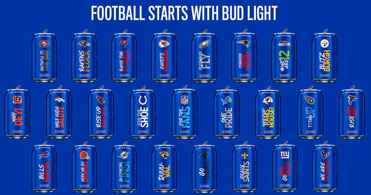 Bud Light Kicks Off NFL Football with Team-Themed Packaging