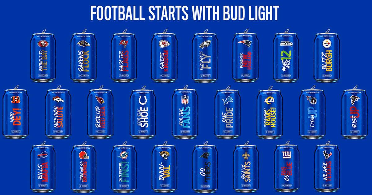 Bud Light Kicks Off NFL Football with Team-Themed Packaging