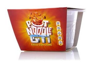 Cup noodles lose the foam and the boiling water thanks to thermoformed PP