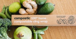 Compostic Cling Wrap and packaging