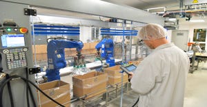 Medical products being manufactured and packaged.