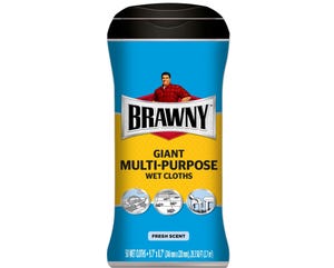 Oversized canister expresses strength of new Brawny wet wipes