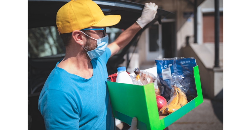 COVID-19 grocery delivery stock image