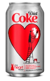 Diet Coke packaging promotes heart health