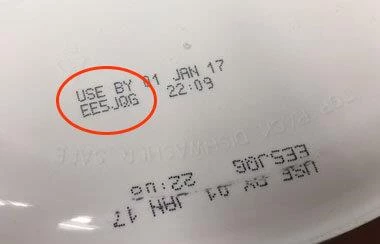 Identifier example on packaging