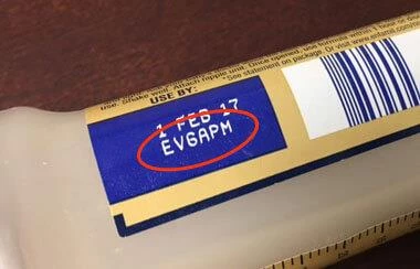Identifier example on packaging
