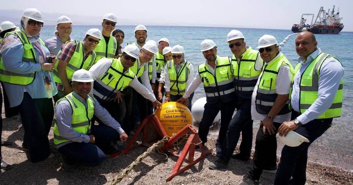 View of Egypt-Jordan Coral Bridge subsea cable completed