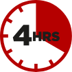 Works for up to 4 hours
