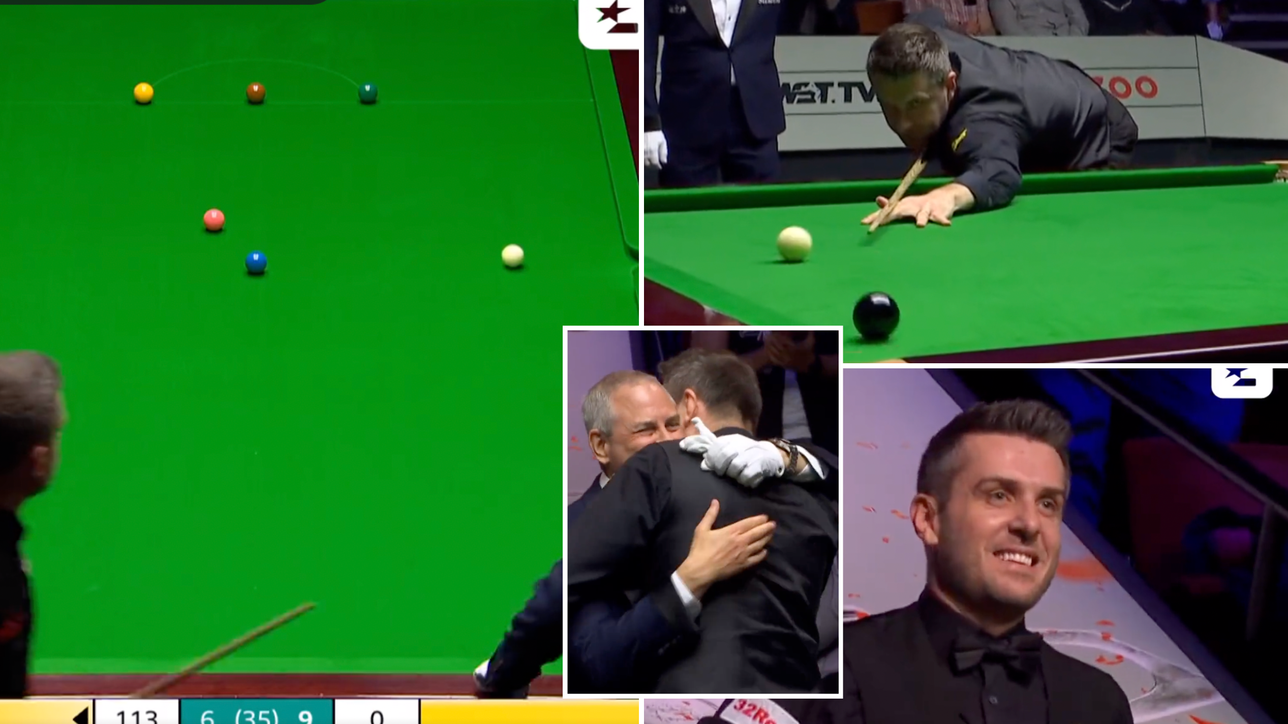 Mark Selby scores snooker world championships first maximum break in a final