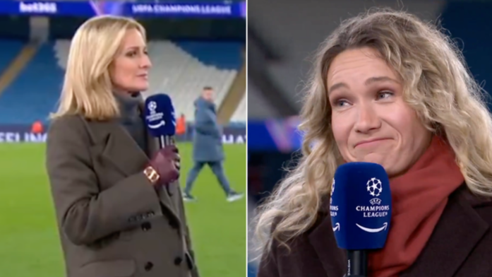 Gabby Logan forced to apologise for x-rated moment during live broadcast of  Man City's draw with Feyenoord