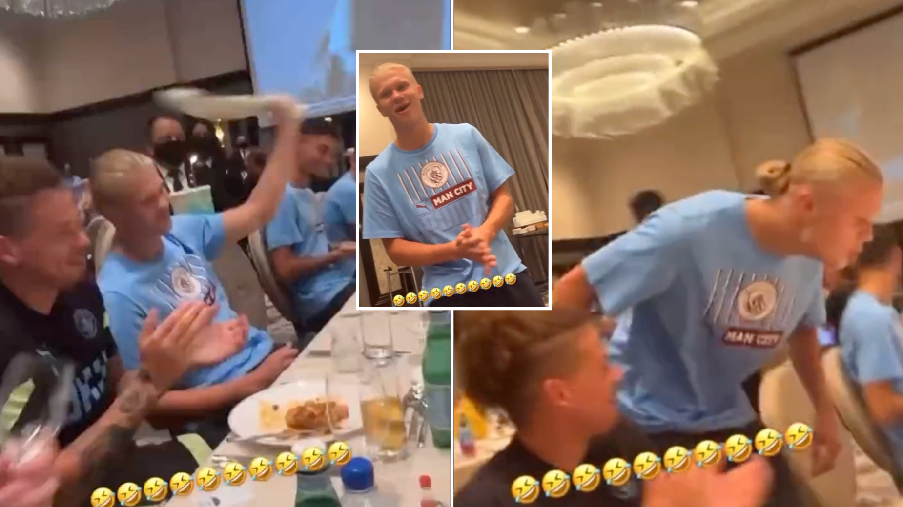 Erling Haaland gets hands on Man City shirt and has another chat