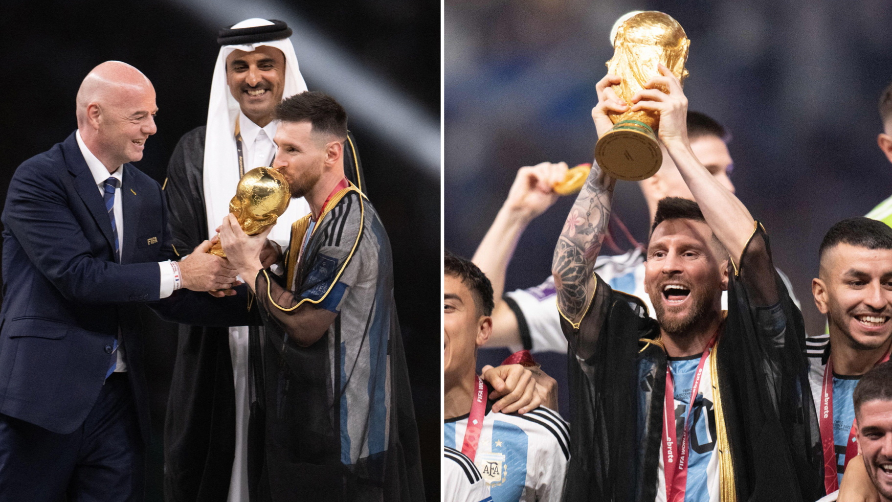 What was Lionel Messi wearing during World Cup trophy lift? - The Athletic