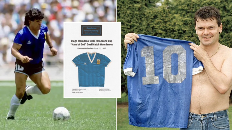 Diego Maradona 'The Hand of God' & 'Goal of the Century' World Cup Match  Worn Shirt, The Hand of God, 2022