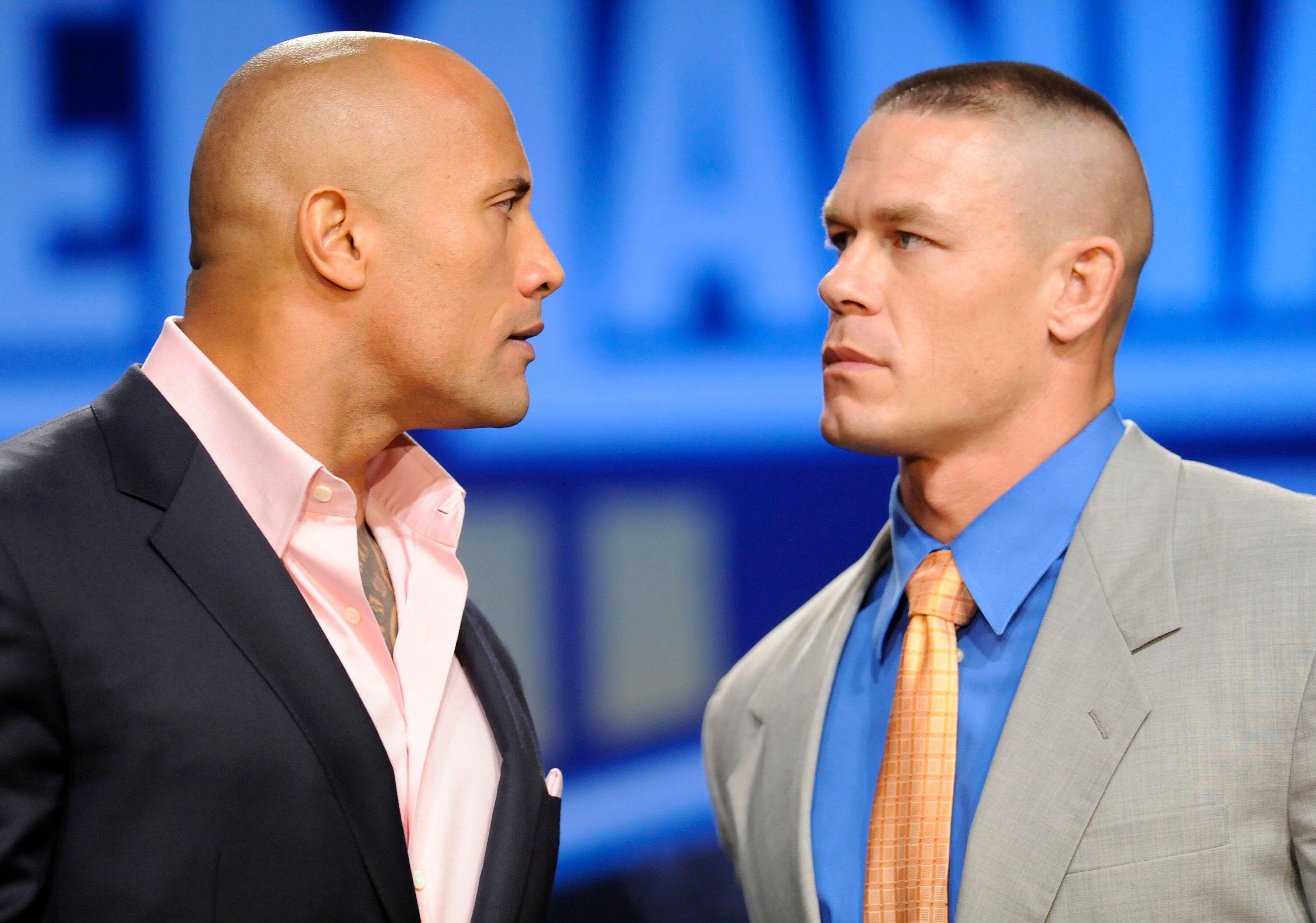 The Rock reveals the truth behind his 'beef' with WWE superstar John Cena -  and their relationship now - Mirror Online