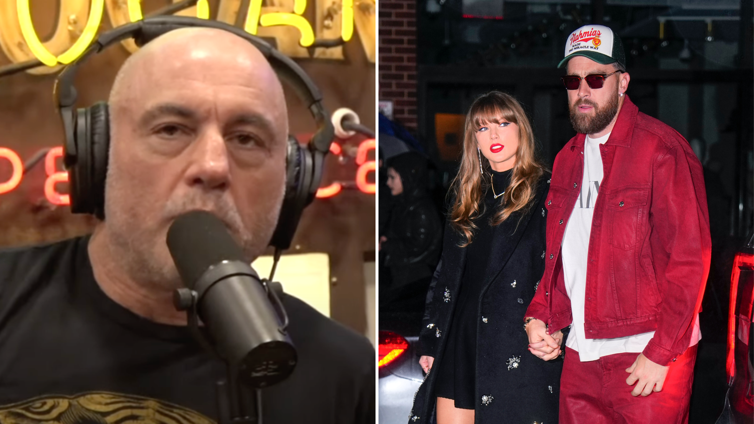 Joe Rogan responded to claims that Taylor Swift is 'ruining American  football' by dating Travis Kelce