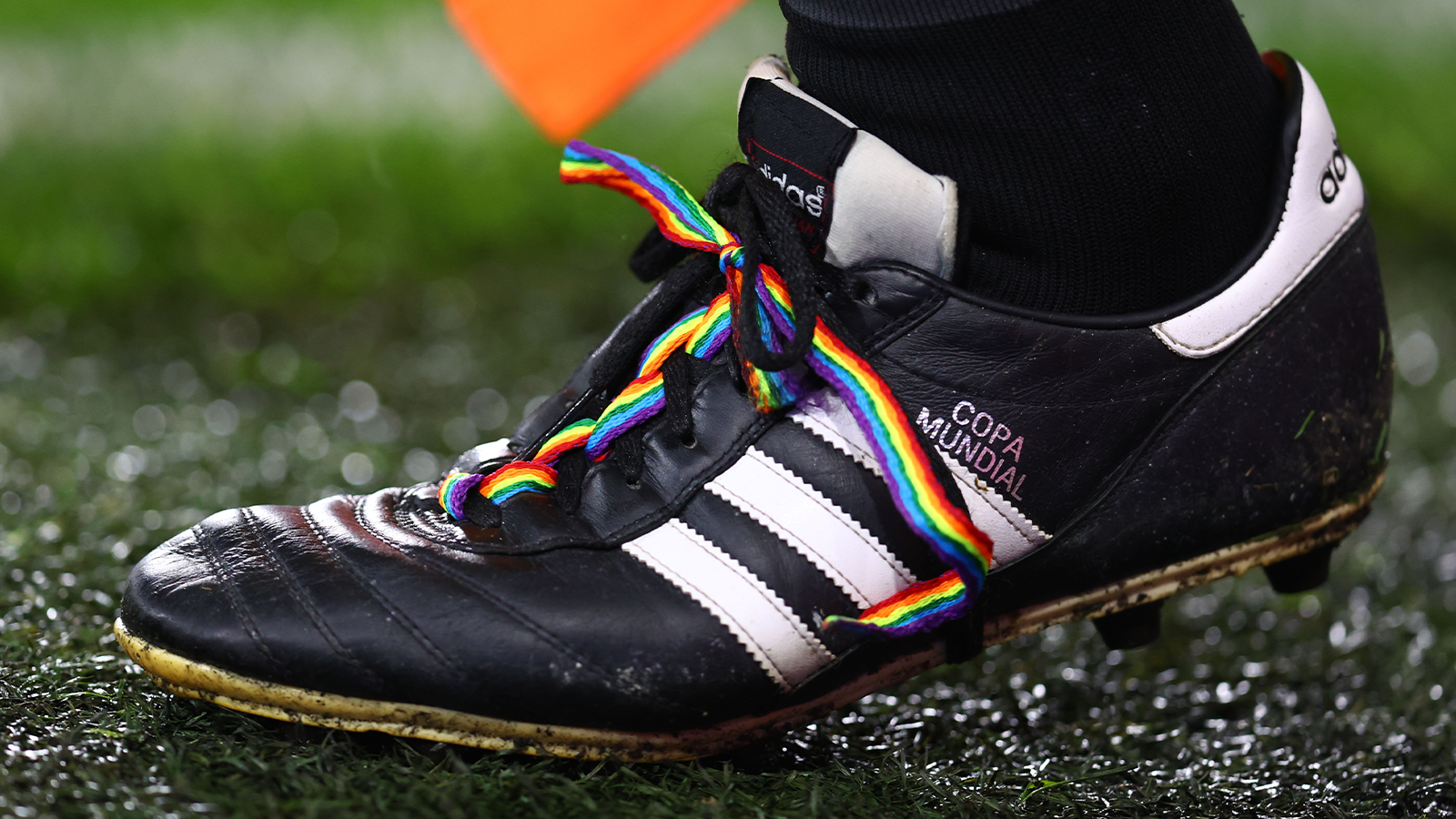 A General View Of A Rainbow Captains Armband During The Premier League Match At Old Trafford Manchester Picture Date Wednesday December 6 2023 2tbhx3c
