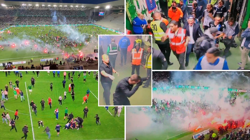 Saint-Etienne Fans Launch Flares And Explosives At Their Own Team After The Club Is Relegated Ligue 1