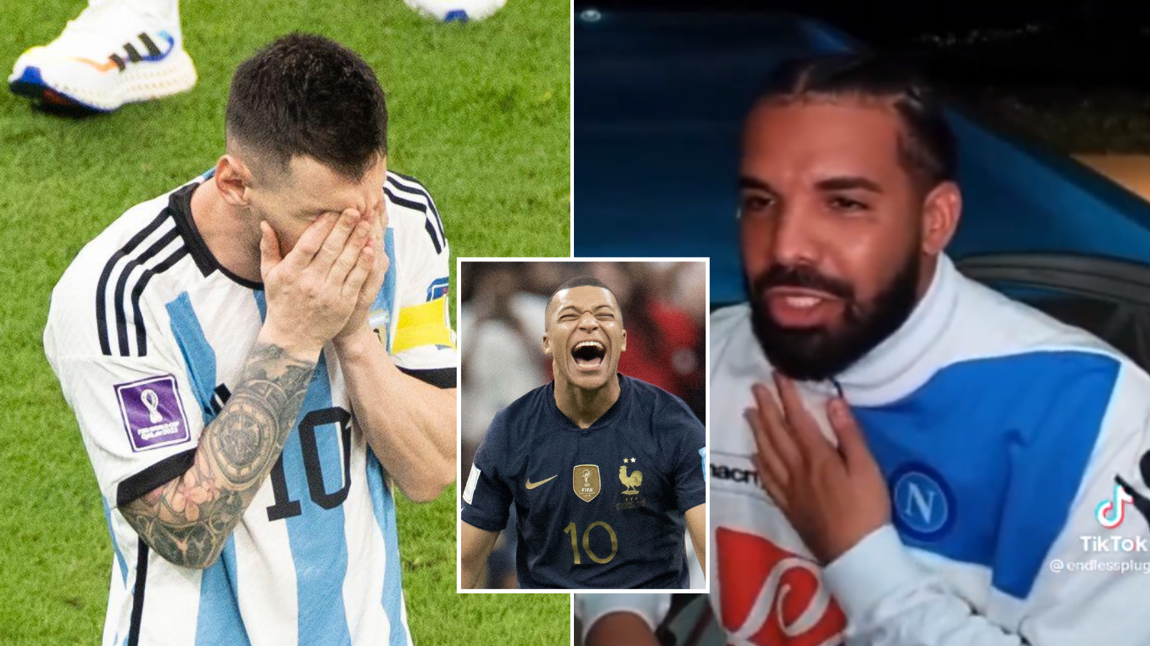 Drake bets on Argentina to win, while wearing a Napoli jersey