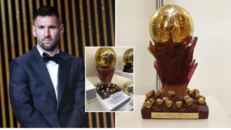 Trophée du Ballon d'Or 2023 Benzema Soccer Final Scorer Modèle Résine Coupe  de football Collection Fan Souvenir Soccer Boots Shape Trophy