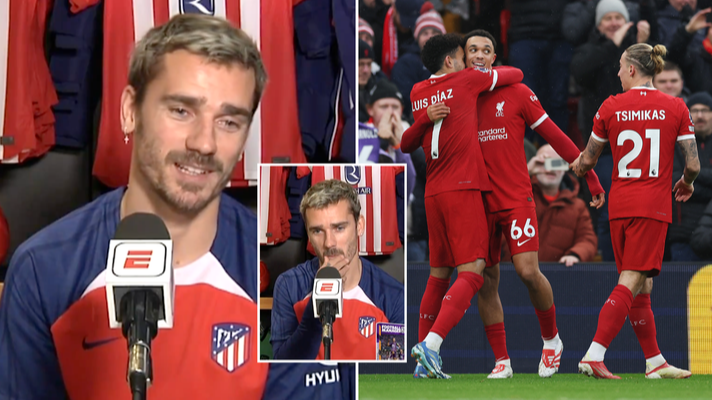 Griezmann in liverpool outlet shirt