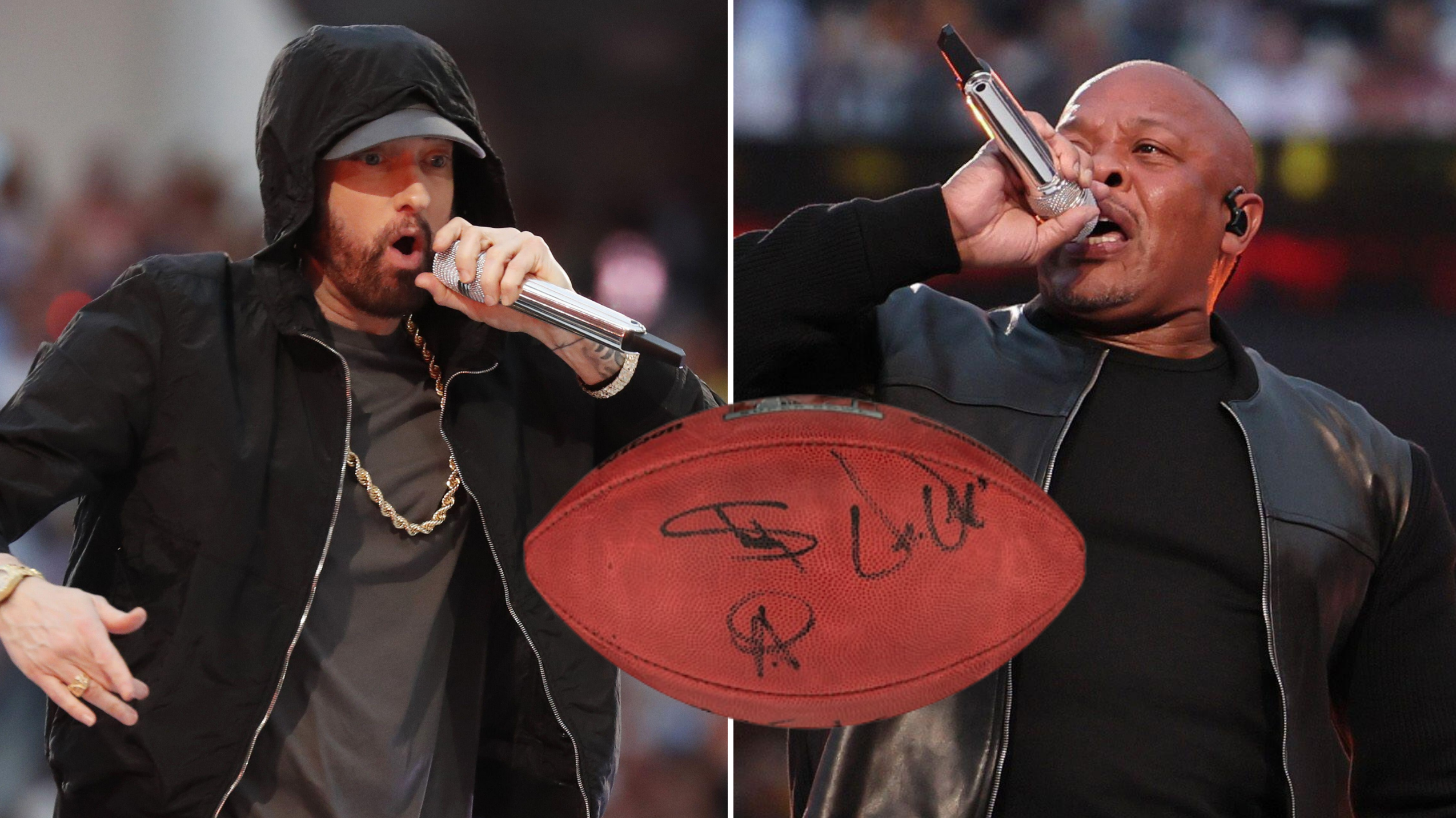 Football Signed By Super Bowl Halftime Performers—Including Eminem