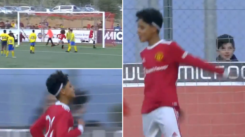 Video: Cristiano Ronaldo jr nets for Manchester United youth team, and  produces Dad's celebration