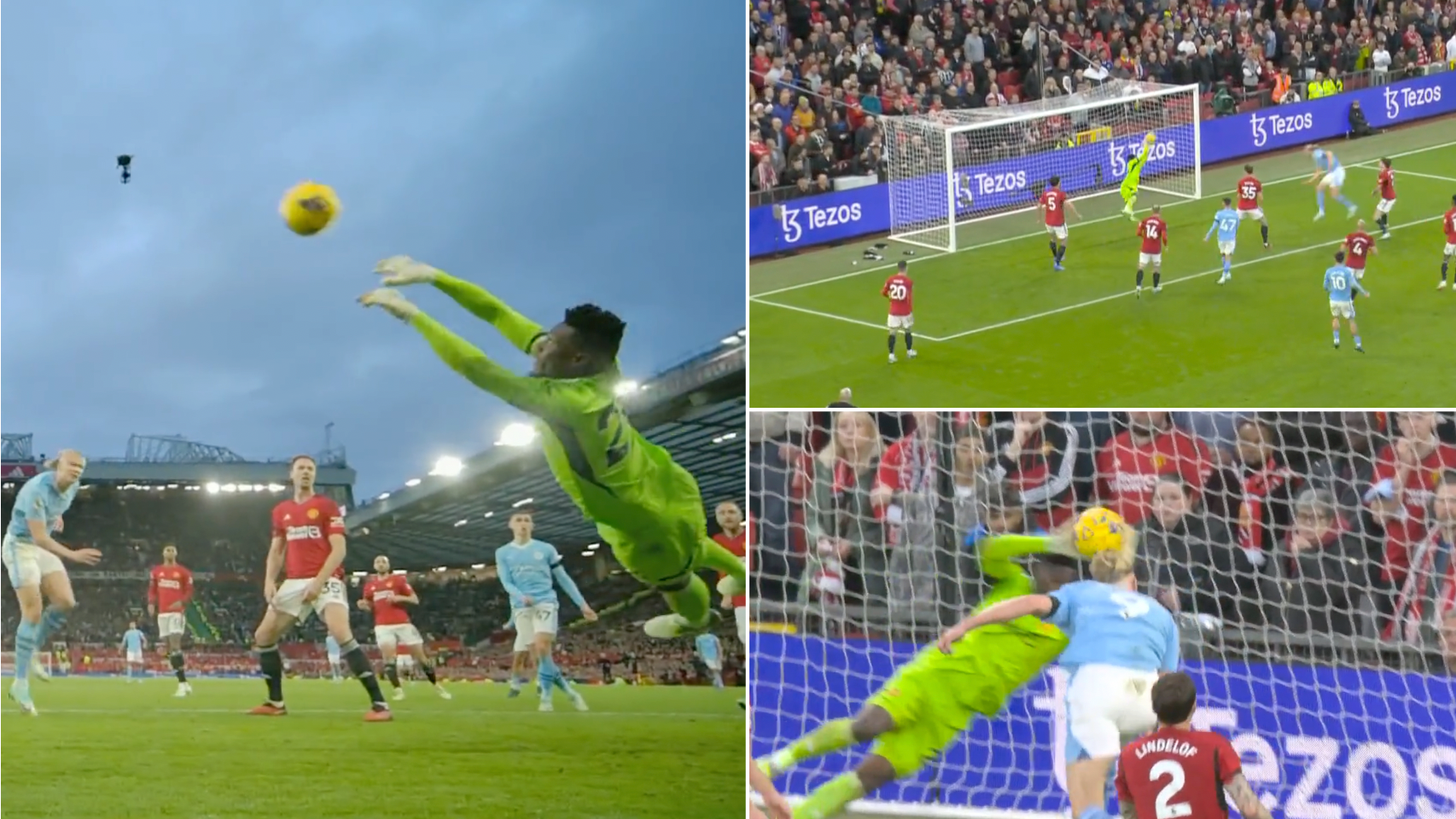 Andre Onana denies Erling Haaland with superhuman save to keep Man Utd in derby vs Man City