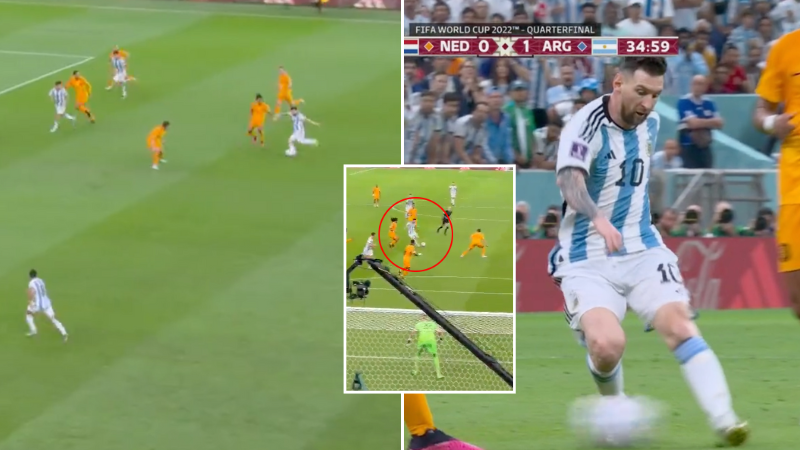 Argentina's Nahuel Molina scores goal vs. Netherlands in 34', 2022 FIFA  World Cup