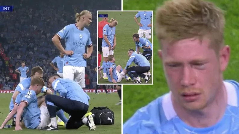 Kevin De Bruyne goes off injured in his second Champions League final