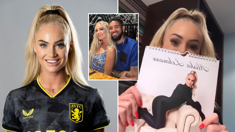 Aston Villa pair Alisha Lehmann and Douglas Luiz have reportedly 'split up'  after row over calendar