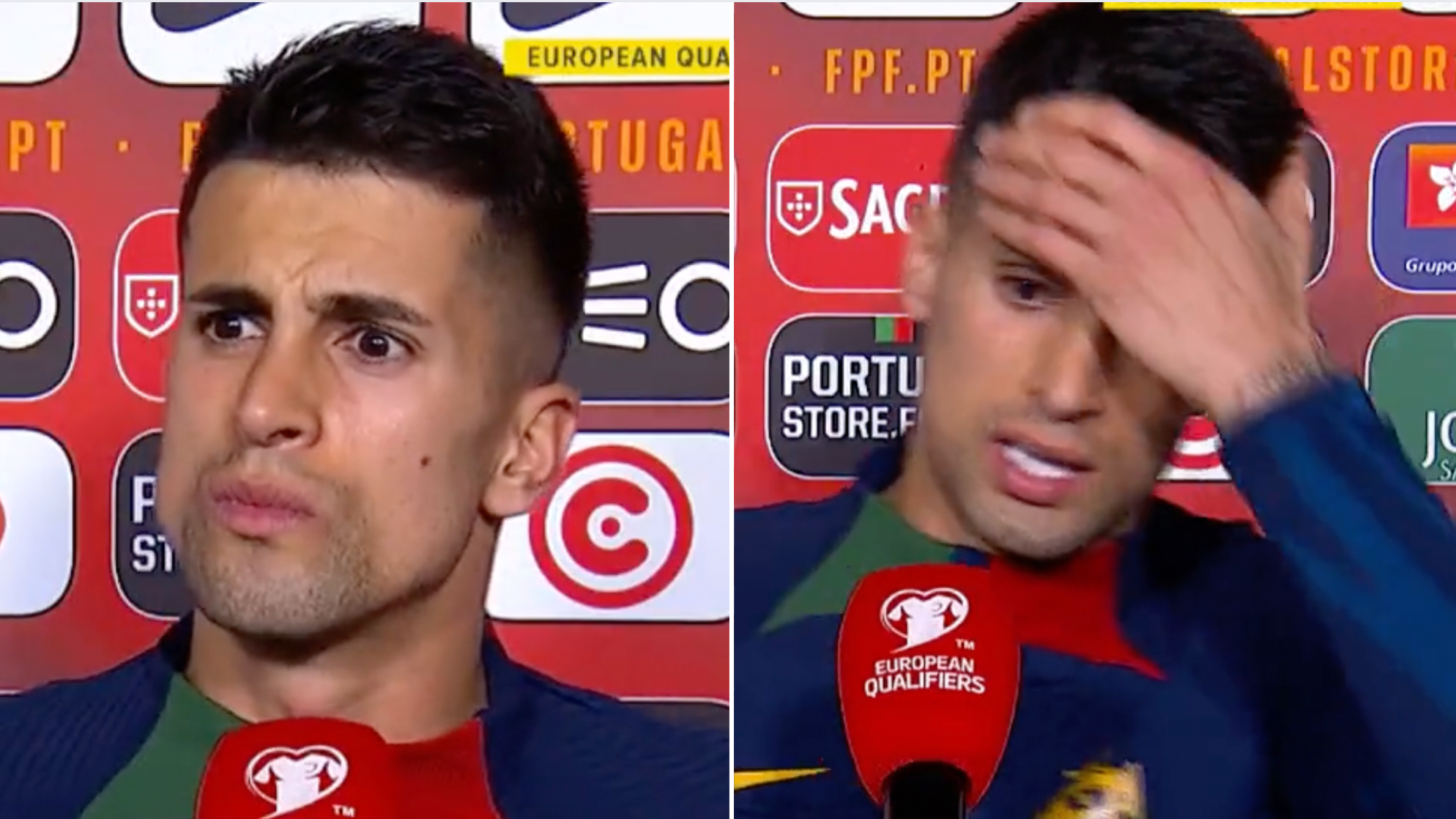 Footage of bizarre Joao Cancelo interview after winning goal for