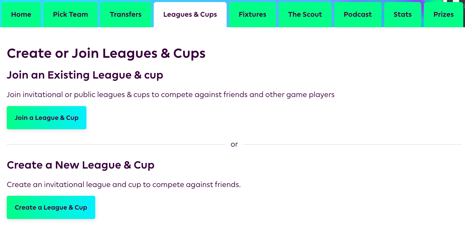 How to create a league in FPL 2023/24