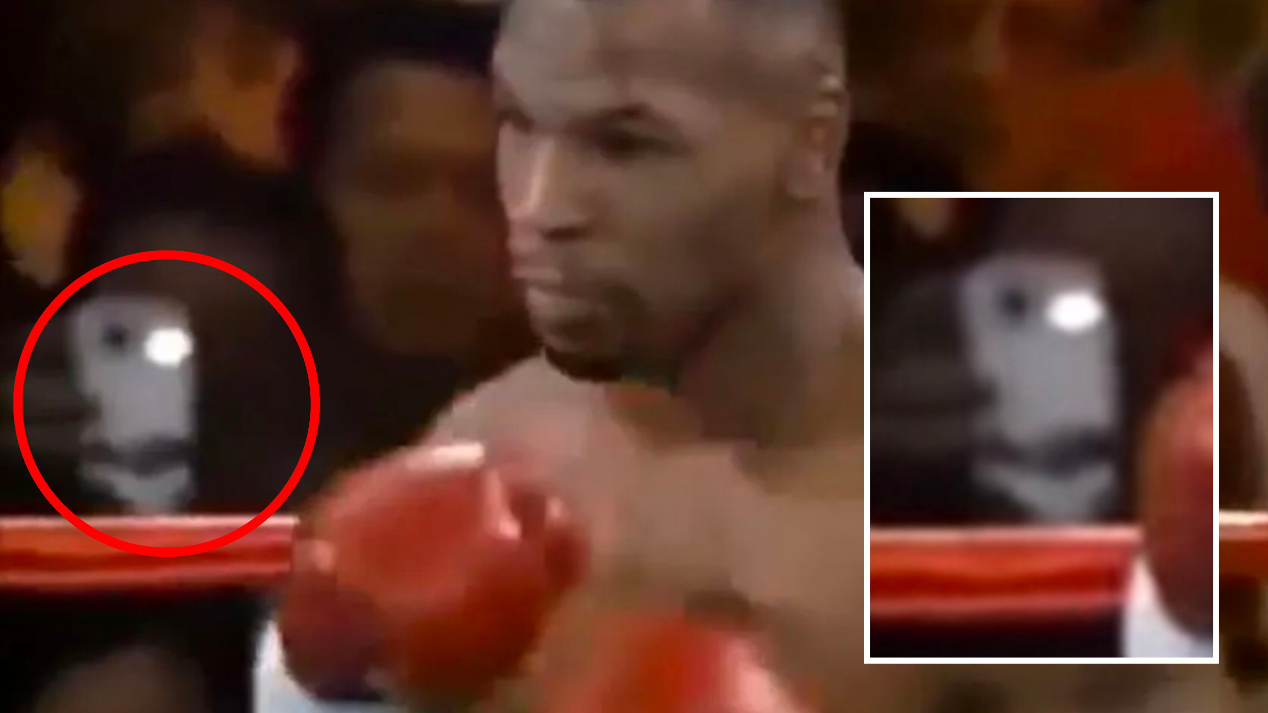 Boxing fans convinced theres a time traveller in 1995 Mike Tyson fight video