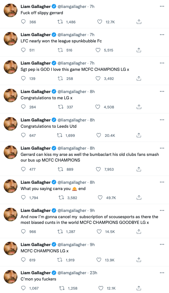 Liam Gallagher And Jamie Carragher Get Into Heated Twitter Spat