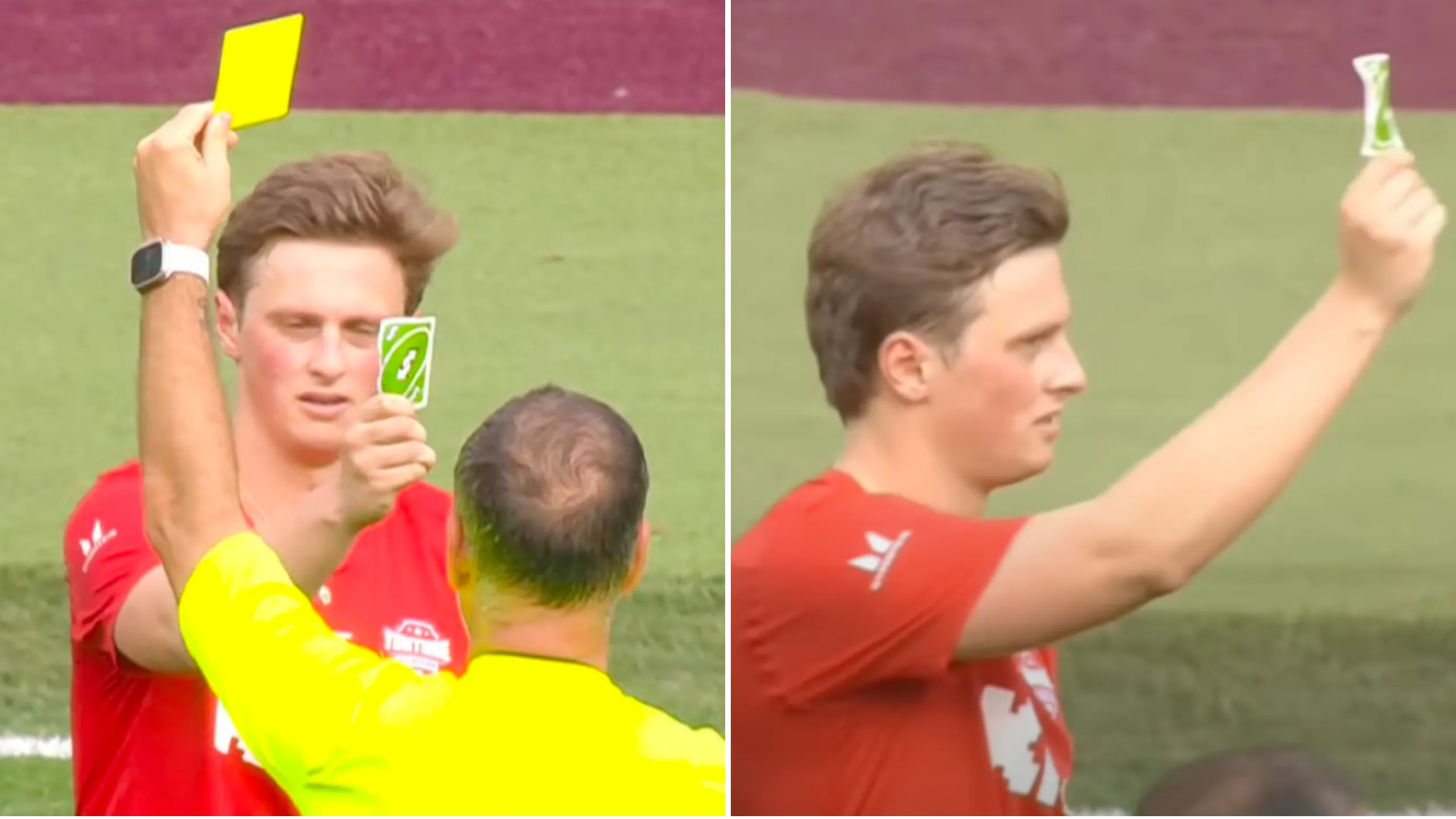 Sidemen Charity Match: Mark Clattenburg has yellow card hilariously 'Uno  reversed