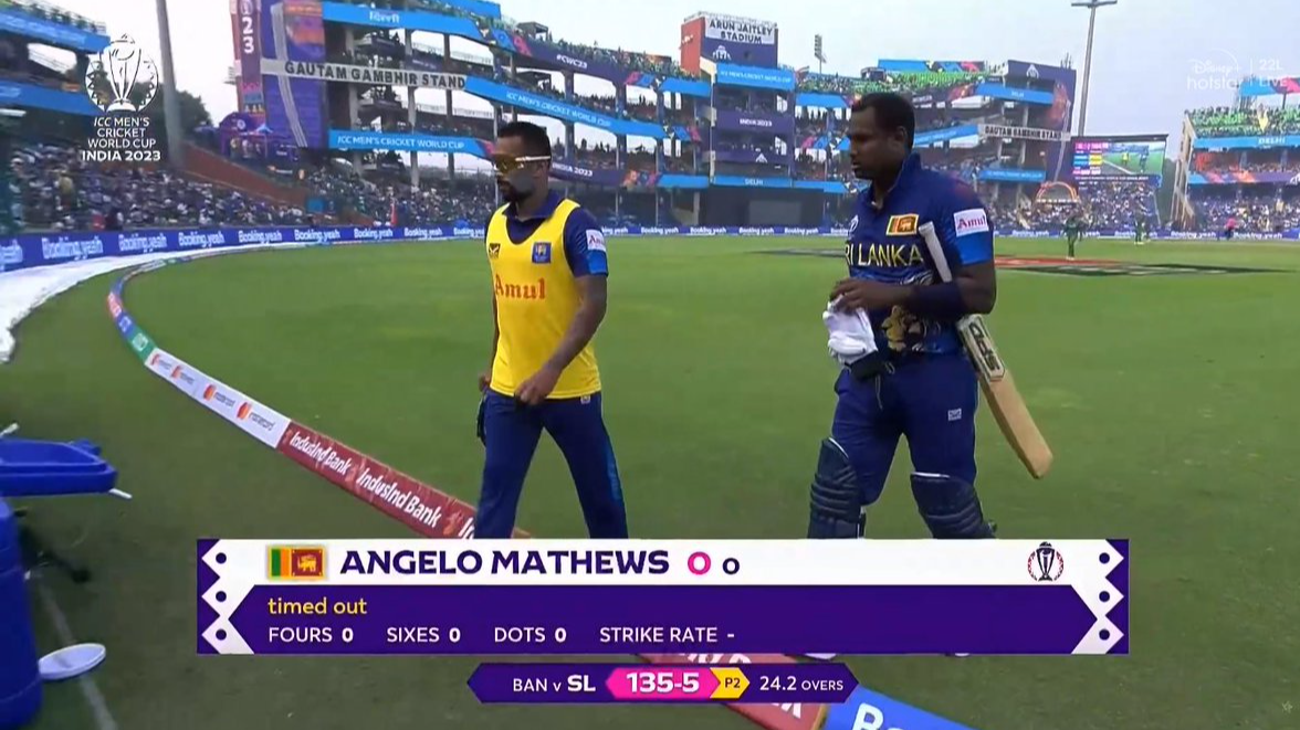 Sri Lanka s Angelo Mathews TIMED OUT in unprecedented moment