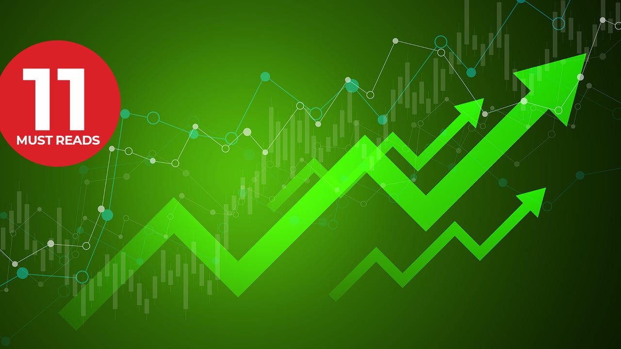 Business graph, chart green background Business graph, chart green background
